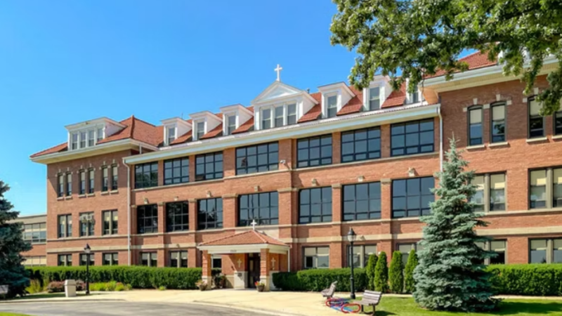 Exterior of a building at Benet Academy in Lisle