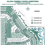 Map of the planned Clow Creek Farm Addition for Naperville, IL