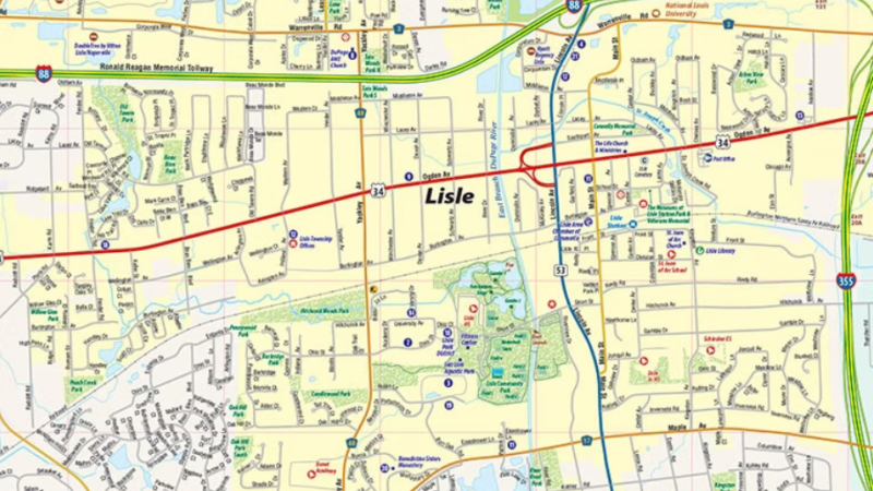 Map of Lisle, IL