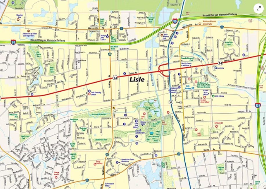 Map of Lisle, IL