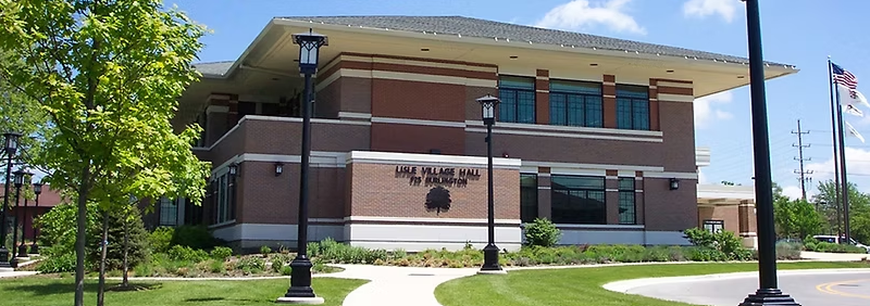 Exterior of the Lisle Village Hall building