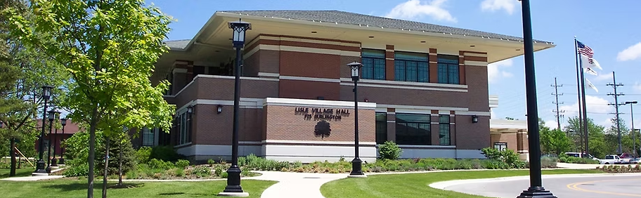 Exterior of the Lisle Village Hall building