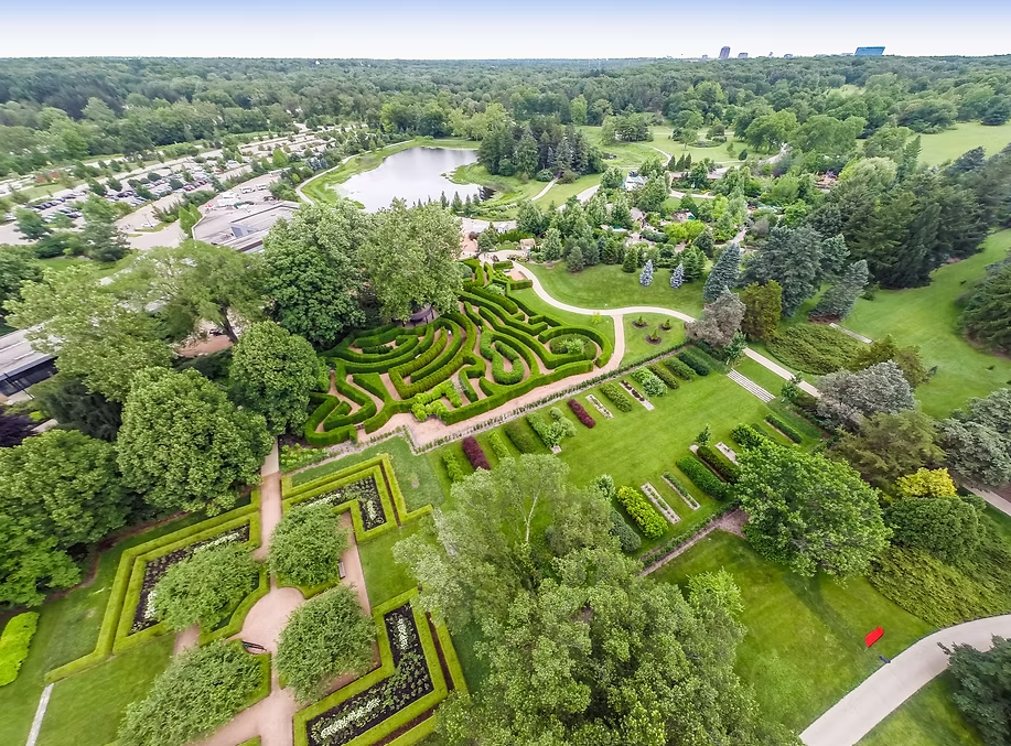 Aerial view of The Morton Arboretum