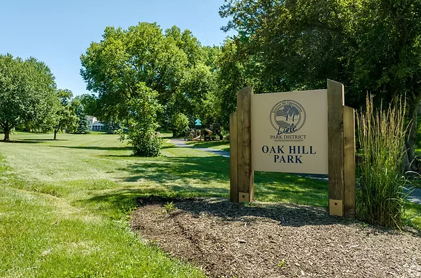 Sign at Oak Hill Park, in Lisle IL